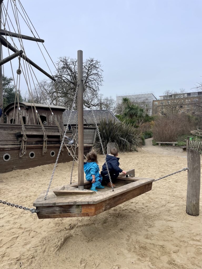 visit a playground when in London with young kids